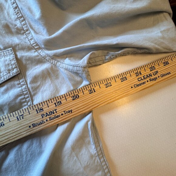 Antik Denim Button Up Patch Shirt Mens Large Blue Long Roll Tab Sleeves Patches - Picture 8 of 13